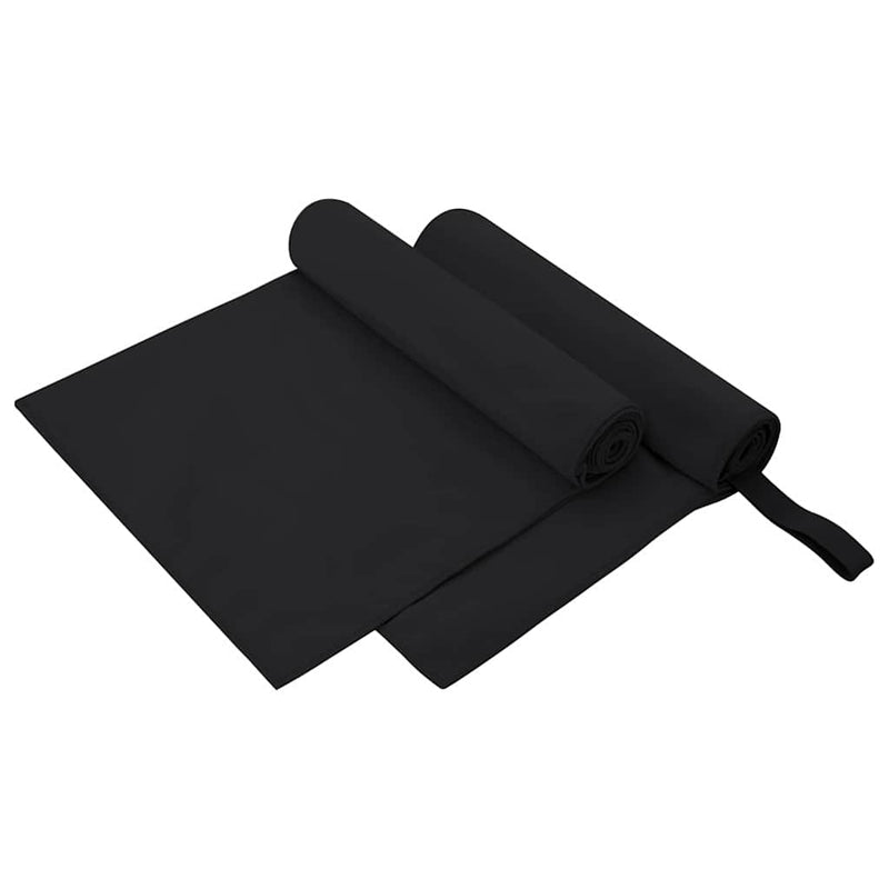 Load image into Gallery viewer, Vidaxl sporthanddoeken 2 pcs zwart 100 x 50 cm polyester en polyamide
