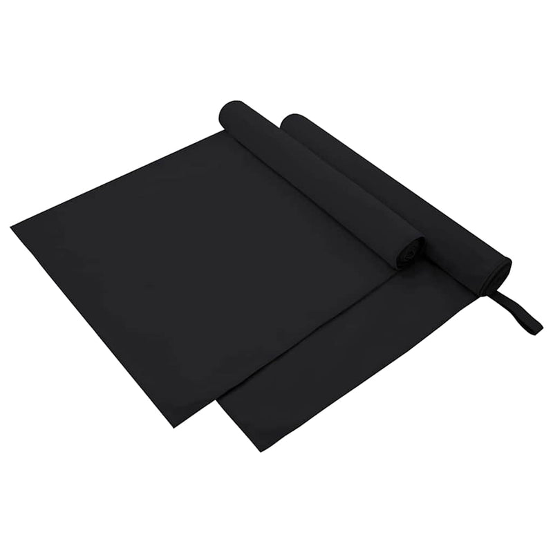 Load image into Gallery viewer, Vidaxl sporthanddoeken 2 pcs zwart 180 x 90 cm polyester en polyamide
