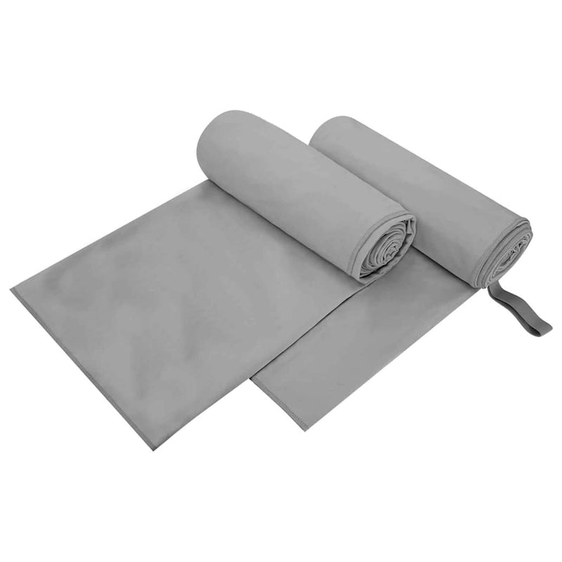 Load image into Gallery viewer, Vidaxl sporthanddoeken 2 pcs donkergrijs 200 x 100 cm
