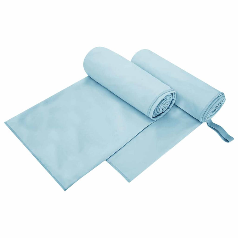 Load image into Gallery viewer, Vidaxl sporthanddoeken 2 pcs blauw 200 x 100 cm polyester en polyamide
