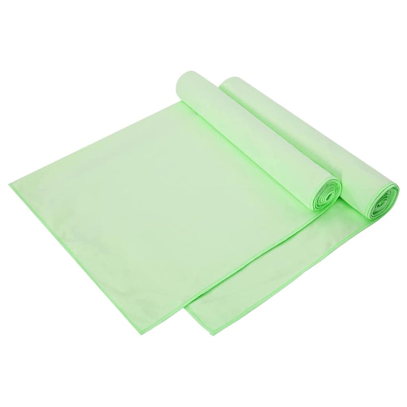 Load image into Gallery viewer, Vidaxl sporthanddoeken 2 pcs groen 140 x 70 cm polyester en polyamide

