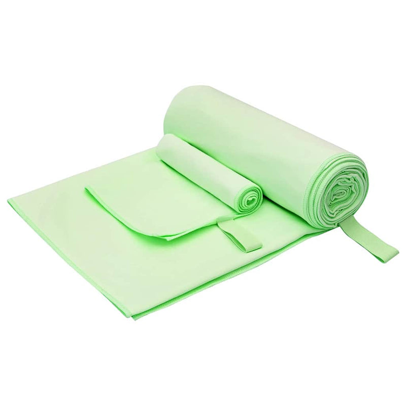 Load image into Gallery viewer, Vidaxl set van sporthanddoeken 2 pcs groen stof
