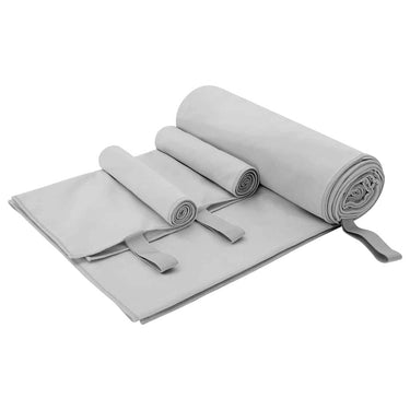 Vidaxl set van sporthanddoeken 3 pcs grijs polyester en polyamide