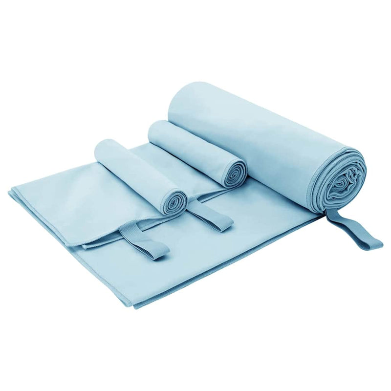 Load image into Gallery viewer, Vidaxl set van sporthanddoeken 3 pcs blauw polyester en polyamide
