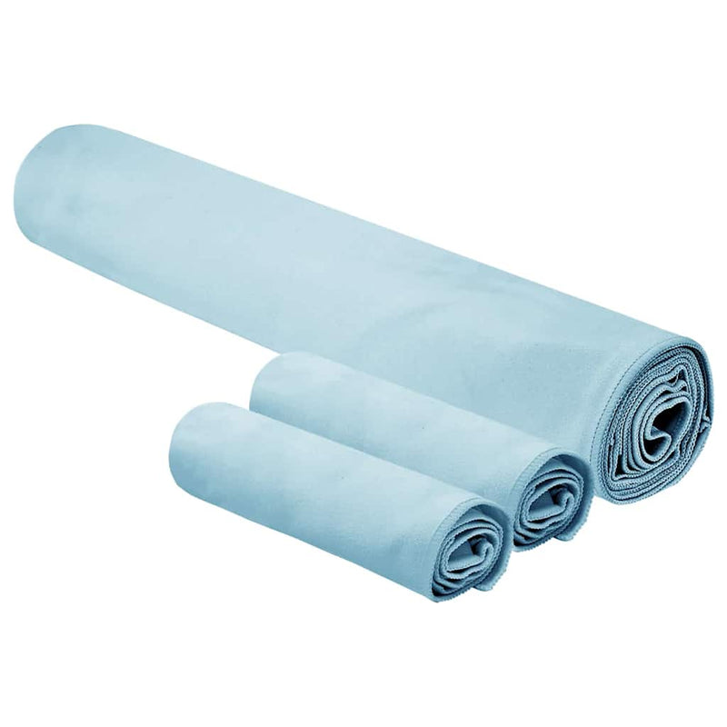 Load image into Gallery viewer, Vidaxl set van sporthanddoeken 3 pcs blauw polyester en polyamide
