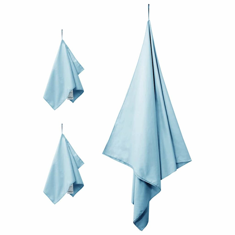Load image into Gallery viewer, Vidaxl set van sporthanddoeken 3 pcs blauw polyester en polyamide
