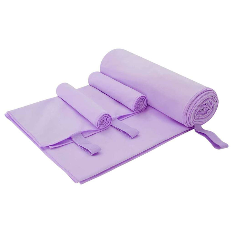 Load image into Gallery viewer, Vidaxl set van sporthanddoeken 3 pcs paars polyester en polyamide
