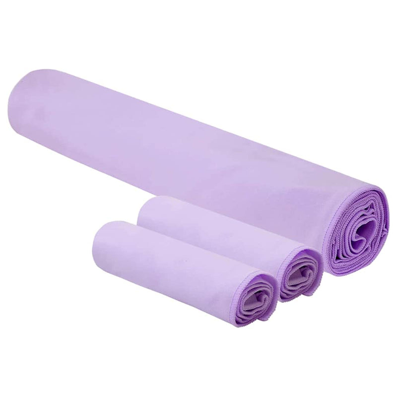 Load image into Gallery viewer, Vidaxl set van sporthanddoeken 3 pcs paars polyester en polyamide
