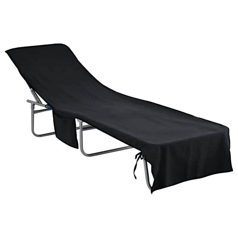 Load image into Gallery viewer, Vidaxl ligbedhanddoeken 2 pcs zwart 210 x 75 cm polyester en polyamide
