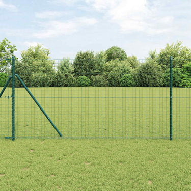 Vidaxl afrasteringspaal 12 pcs groen poedergecoat staal