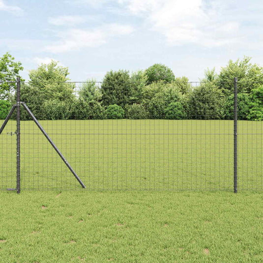 Vidaxl afrasteringspaal 2 pcs grijs poedergecoat staal