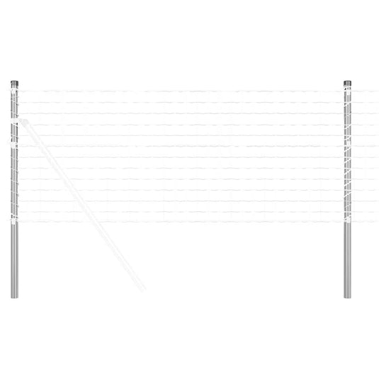 Vidaxl afrasteringspaal 2 pcs zilver 90 cm poedergecoat staal