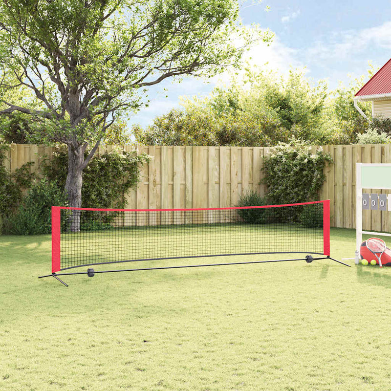 Load image into Gallery viewer, Vidaxl tennisnet zwart en rood 396 x 92 x 87 cm polyester
