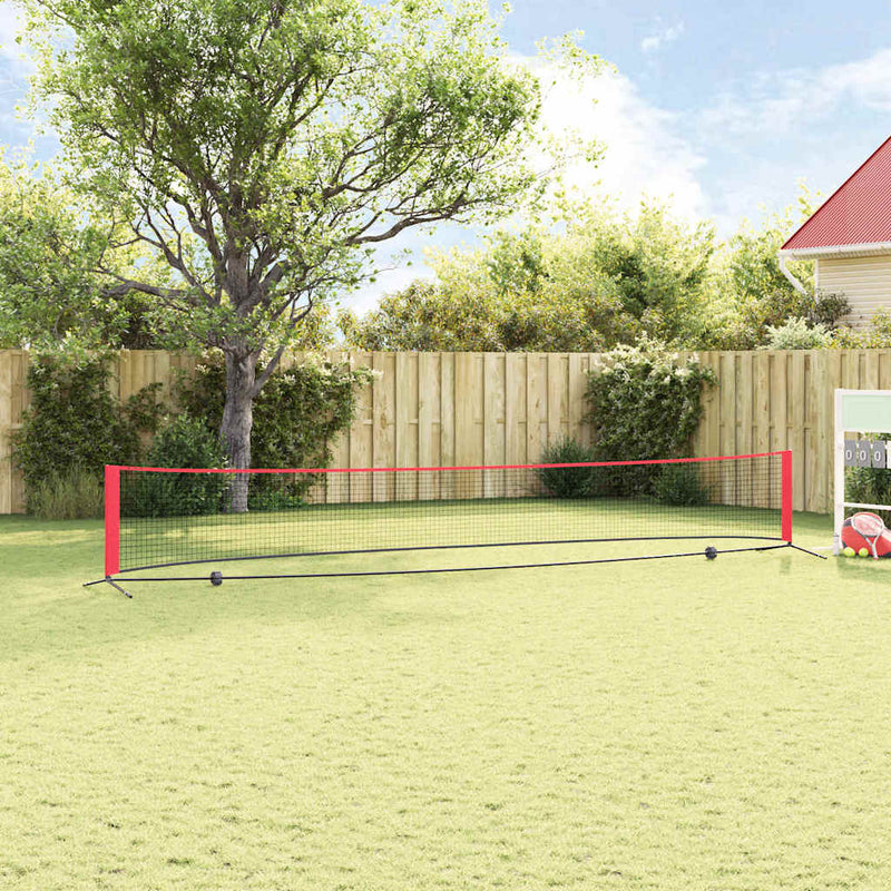 Load image into Gallery viewer, Vidaxl tennisnet zwart en rood 595 x 90,5 x 87 cm polyester
