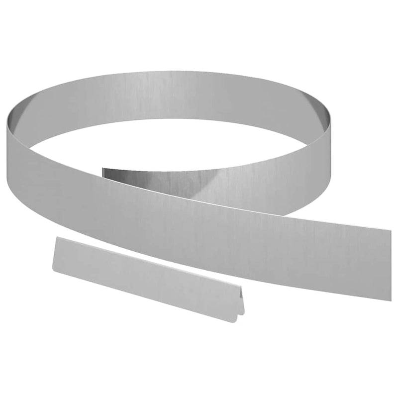 Load image into Gallery viewer, Vidaxl tuinrand zilver 450 x 0.05 x 15 cm gegalvaniseerd staal
