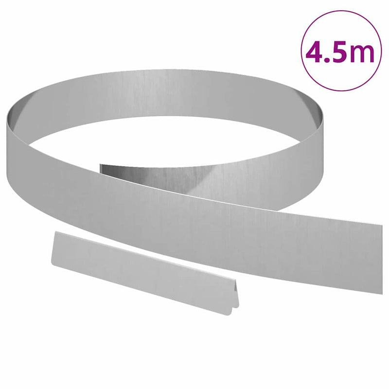 Load image into Gallery viewer, Vidaxl tuinrand zilver 450 x 0.05 x 15 cm gegalvaniseerd staal
