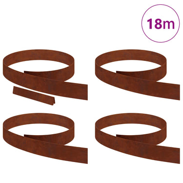 Vidaxl tuinrand 4 pcs roestig 450 x 0.05 x 15 cm cortenstaal