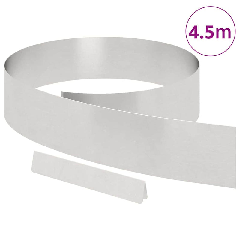 Load image into Gallery viewer, Vidaxl tuinrand zilver 450 x 0.05 x 15 cm roestvrij staal

