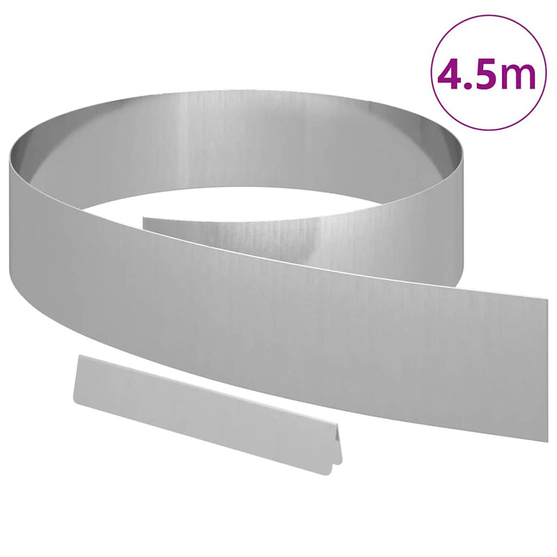 Load image into Gallery viewer, Vidaxl tuinrand zilver 450 x 0.05 x 15 cm gegalvaniseerd staal
