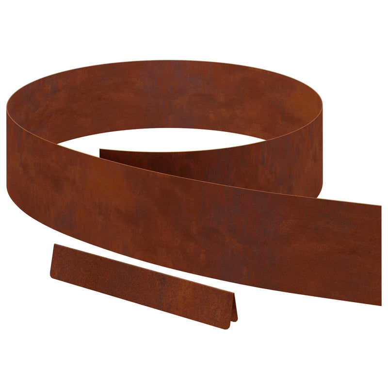 Load image into Gallery viewer, Vidaxl tuinrand 4 pcs roestig 450 x 0.05 x 15 cm cortenstaal
