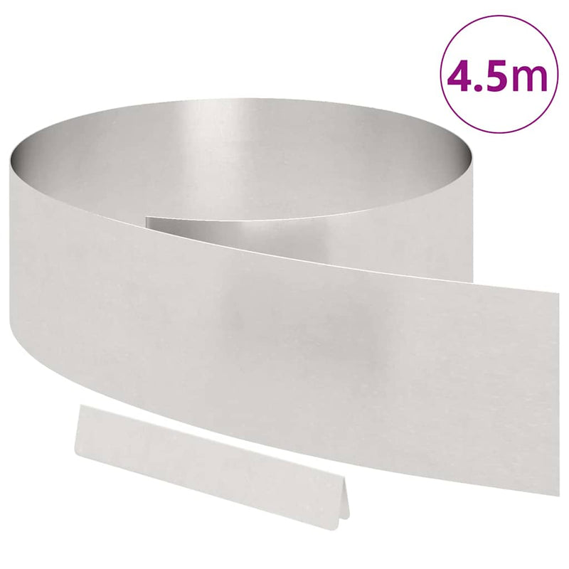 Load image into Gallery viewer, Vidaxl tuinrand zilver 450 x 0.05 x 15 cm roestvrij staal
