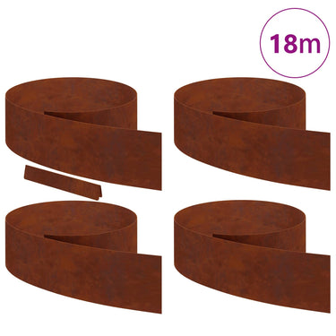 Vidaxl tuinrand 4 pcs roestig 450 x 0.05 x 15 cm cortenstaal