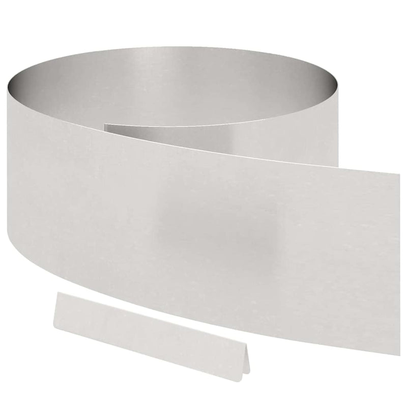 Load image into Gallery viewer, Vidaxl tuinrand zilver 450 x 0.05 x 15 cm roestvrij staal
