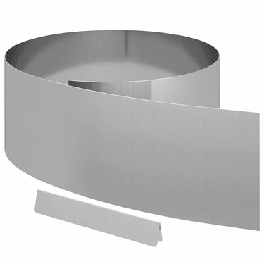 Vidaxl tuinrand zilver 450 x 0.05 x 15 cm gegalvaniseerd staal
