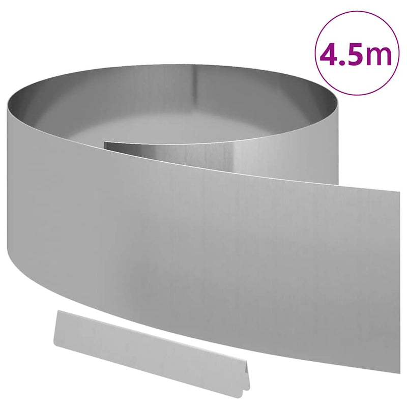 Load image into Gallery viewer, Vidaxl tuinrand zilver 450 x 0.05 x 15 cm gegalvaniseerd staal
