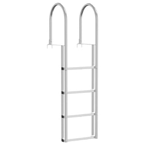 Vidaxl 4-treden haventrap zilver 45 ×11,5 ×162 cm aluminium