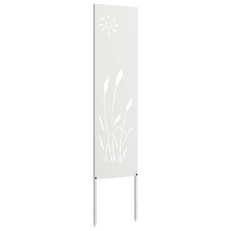 Load image into Gallery viewer, Vidaxl tuin privacy screen fretwerk wit 32 x 140 cm koudgewalst staal
