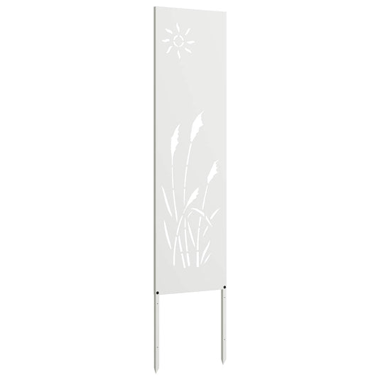 Vidaxl tuin privacy screen fretwerk wit 32 x 140 cm koudgewalst staal