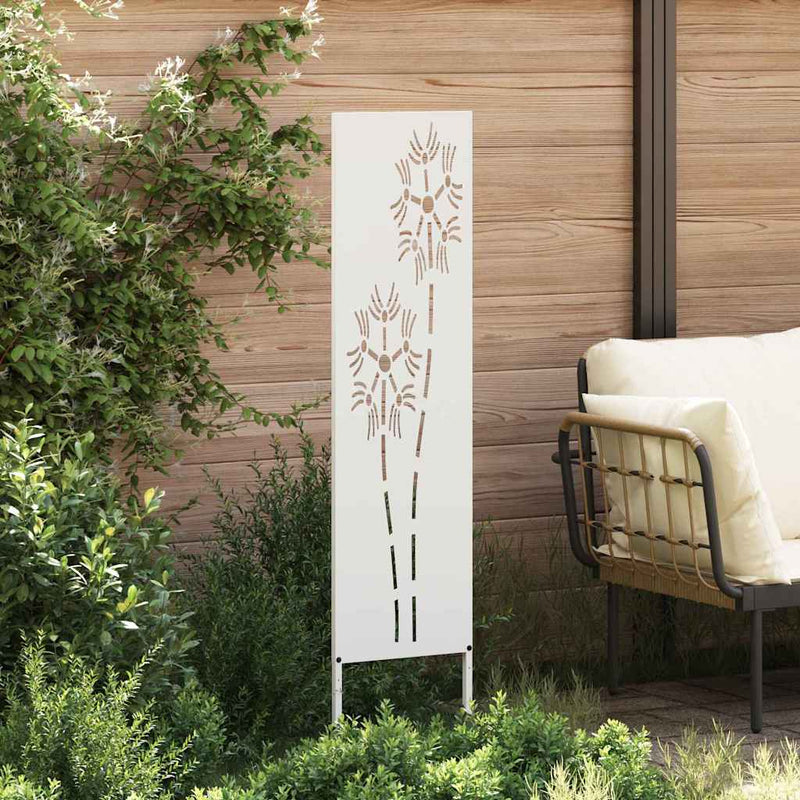 Load image into Gallery viewer, Vidaxl tuin privacy screen fretwerk wit 32 x 140 cm koudgewalst staal
