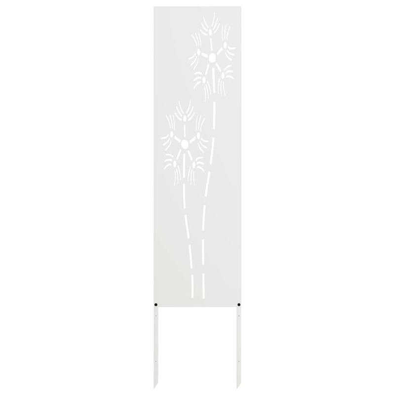 Load image into Gallery viewer, Vidaxl tuin privacy screen fretwerk wit 32 x 140 cm koudgewalst staal
