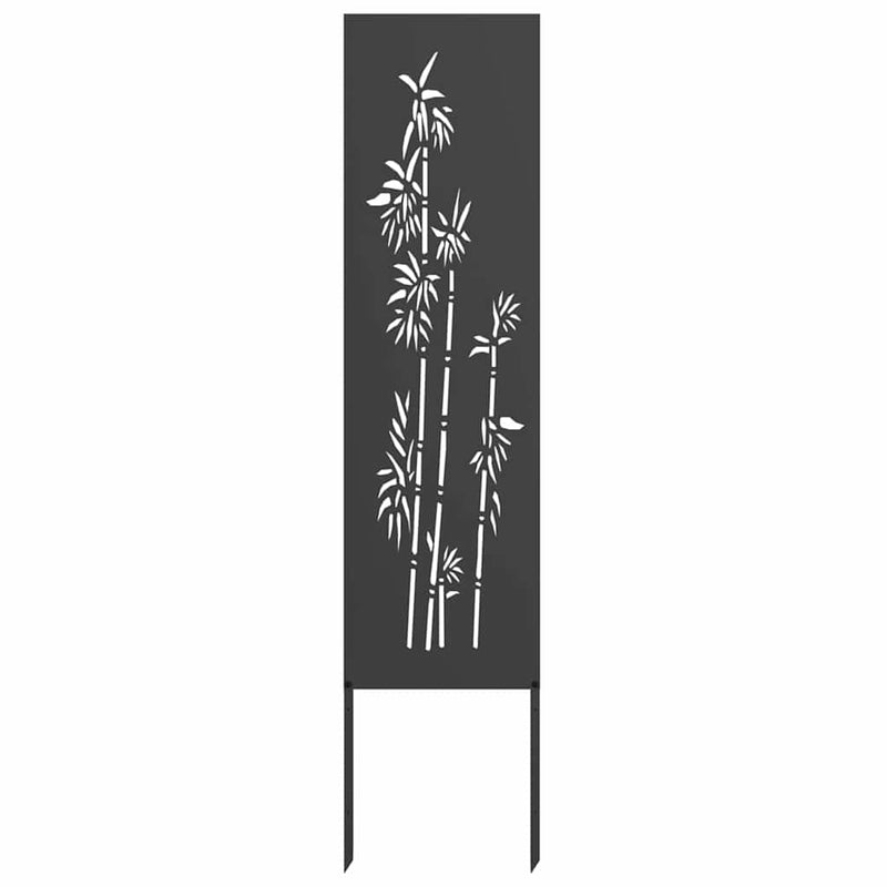 Load image into Gallery viewer, Vidaxl tuin privacy screen bloemen zwart 32 x 140 cm koudgewalst staal
