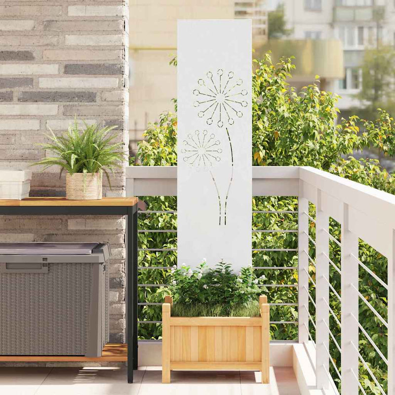 Load image into Gallery viewer, Vidaxl tuin privacy screen fretwerk wit 32 x 140 cm koudgewalst staal
