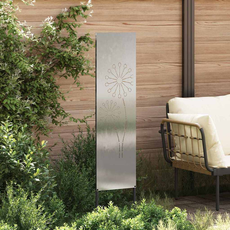 Load image into Gallery viewer, Vidaxl tuin privacy screen fretwerk zilver 32 x 140 cm roestvrij staal
