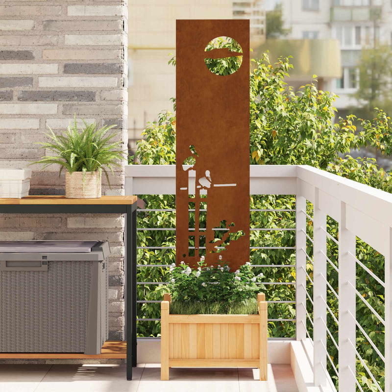 Load image into Gallery viewer, Vidaxl tuin privacy screen fretwerk roestig 32 x 140 cm cortenstaal
