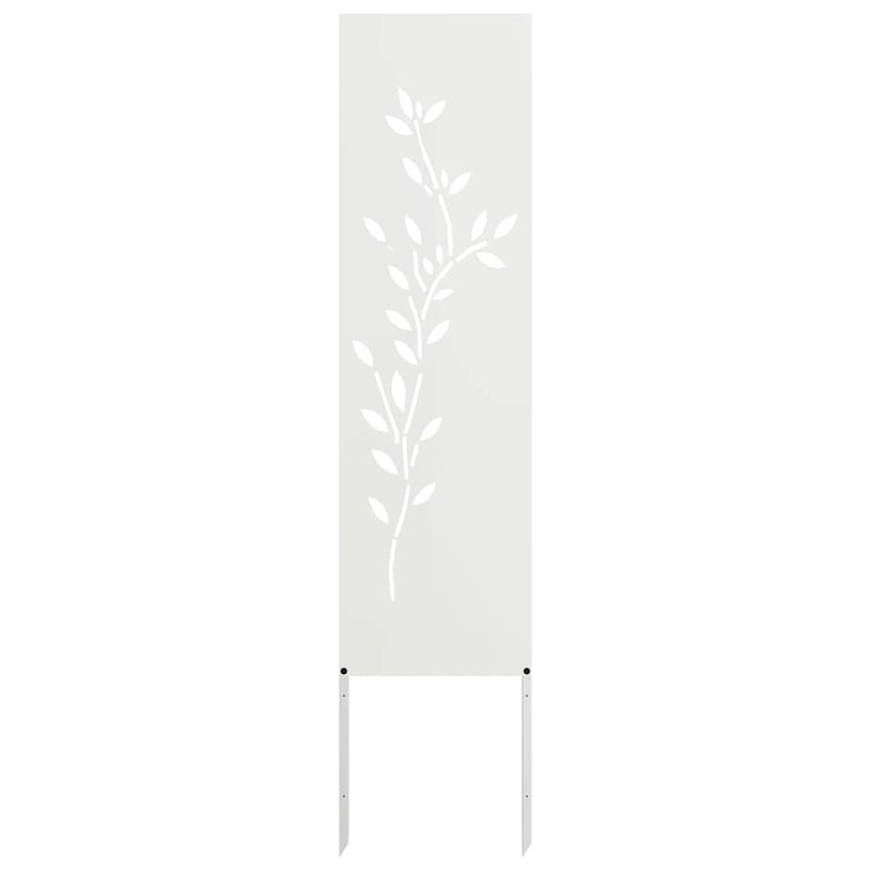 Load image into Gallery viewer, Vidaxl tuin privacy screen bloemen wit 32 x 140 cm koudgewalst staal
