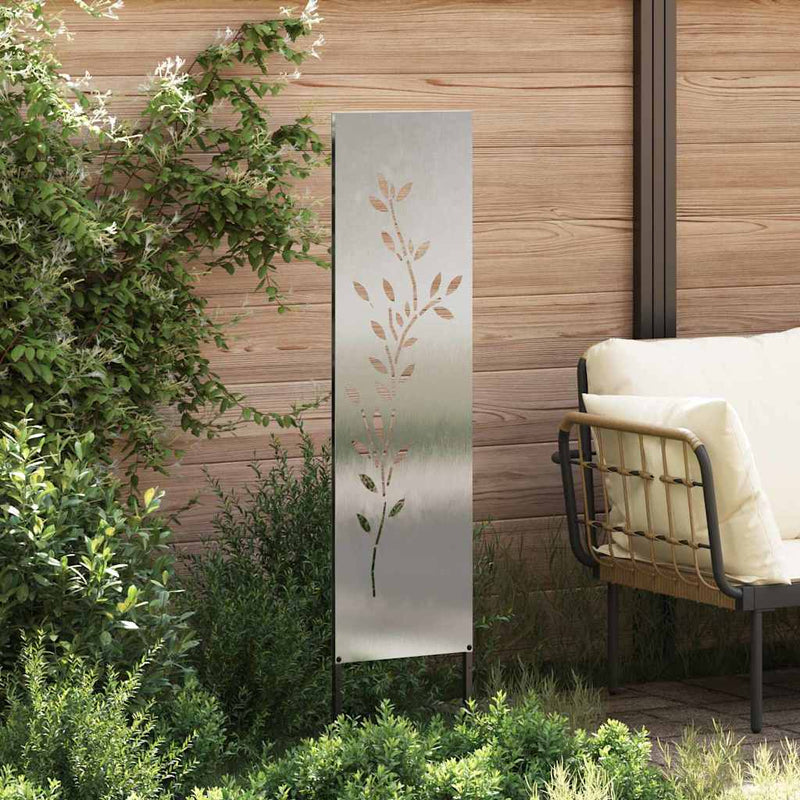 Load image into Gallery viewer, Vidaxl tuin privacy screen bloemen zilver 32 x 140 cm roestvrij staal
