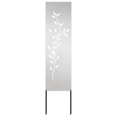 Vidaxl tuin privacy screen bloemen zilver 32 x 140 cm roestvrij staal