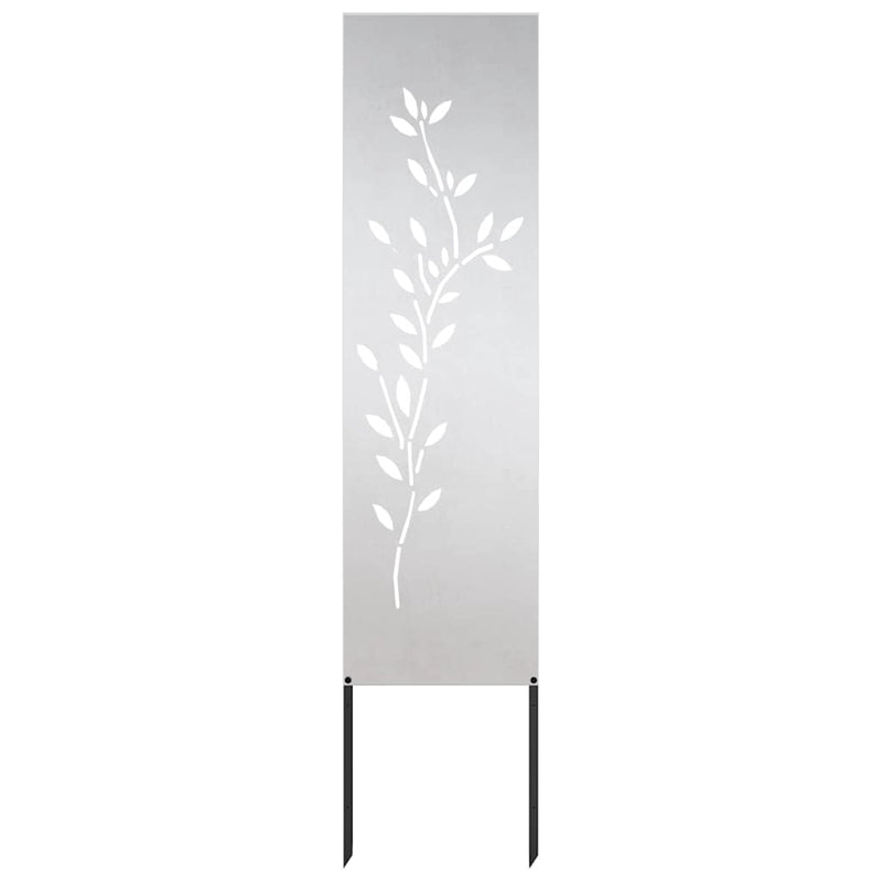 Load image into Gallery viewer, Vidaxl tuin privacy screen bloemen zilver 32 x 140 cm roestvrij staal
