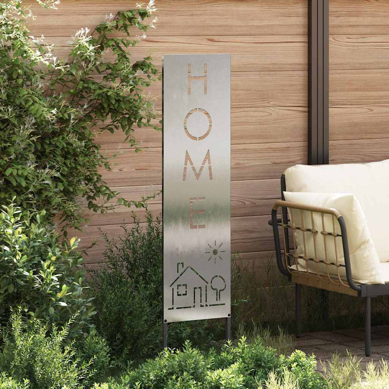 Load image into Gallery viewer, Vidaxl tuin privacy screen fretwerk zilver 32 x 140 cm roestvrij staal
