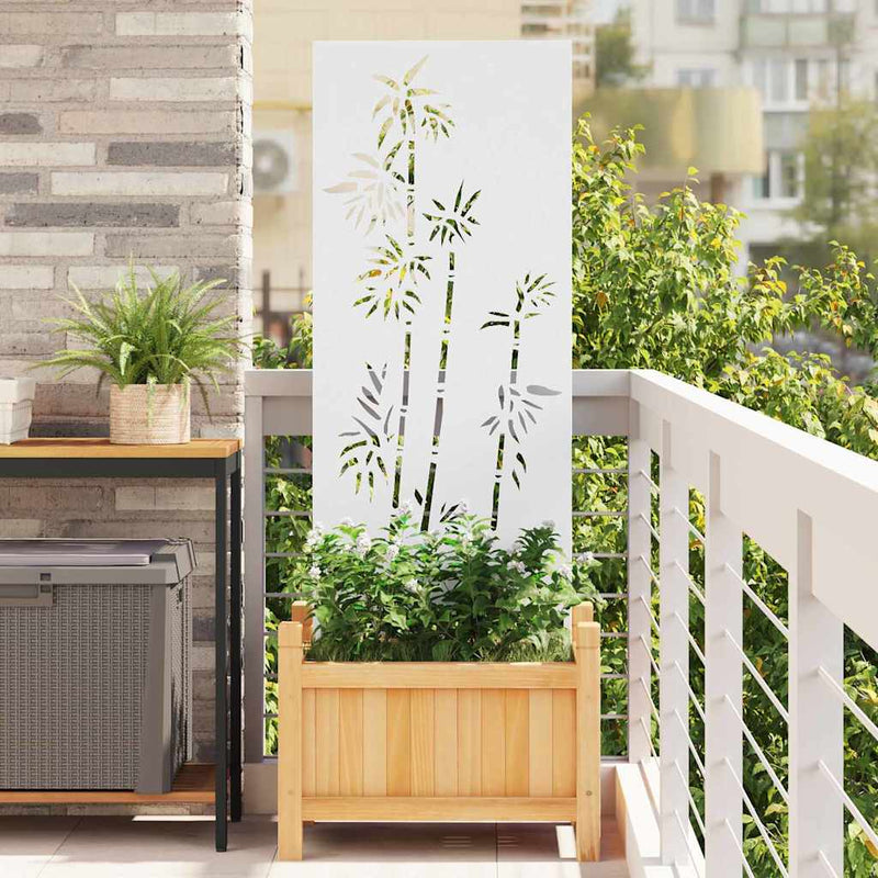 Load image into Gallery viewer, Vidaxl tuin privacy screen bloemen wit 50 x 140 cm koudgewalst staal
