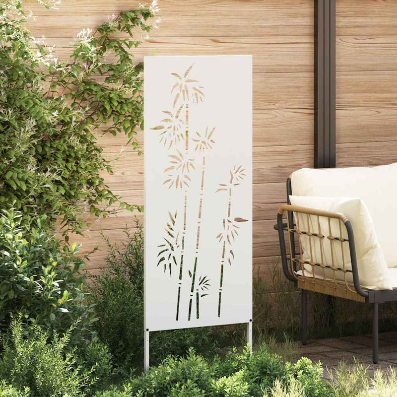 Load image into Gallery viewer, Vidaxl tuin privacy screen bloemen wit 50 x 140 cm koudgewalst staal
