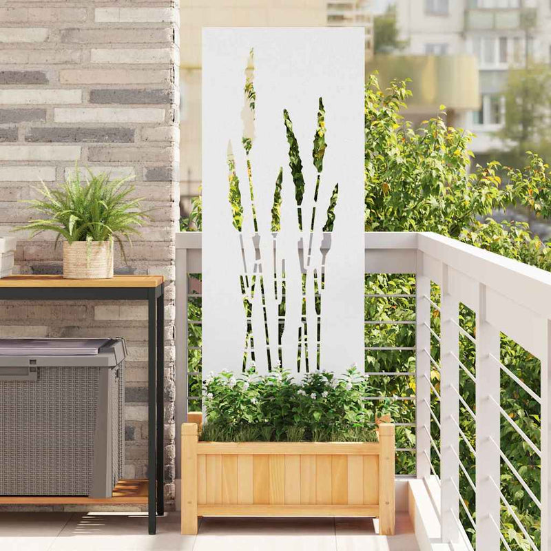 Load image into Gallery viewer, Vidaxl tuin privacy screen bloemen wit 50 x 140 cm koudgewalst staal
