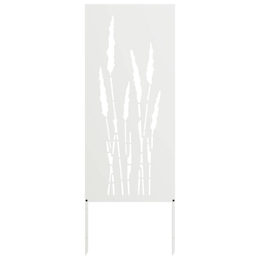 Vidaxl tuin privacy screen bloemen wit 50 x 140 cm koudgewalst staal
