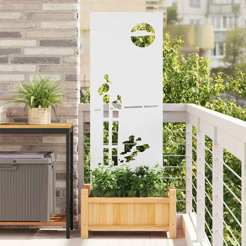Load image into Gallery viewer, Vidaxl tuin privacy screen fretwerk wit 50 x 140 cm koudgewalst staal
