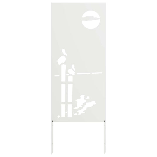 Vidaxl tuin privacy screen fretwerk wit 50 x 140 cm koudgewalst staal