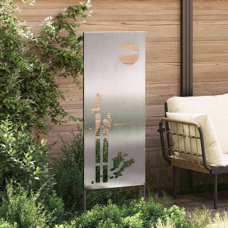 Load image into Gallery viewer, Vidaxl tuin privacy screen fretwerk zilver 50 x 140 cm roestvrij staal
